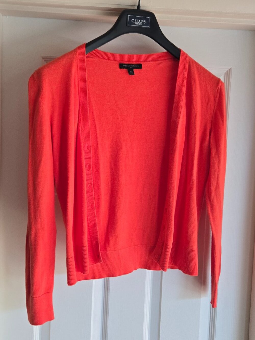 EUC Banana Republic Button Cardigan Women's medium, Bright Coral color